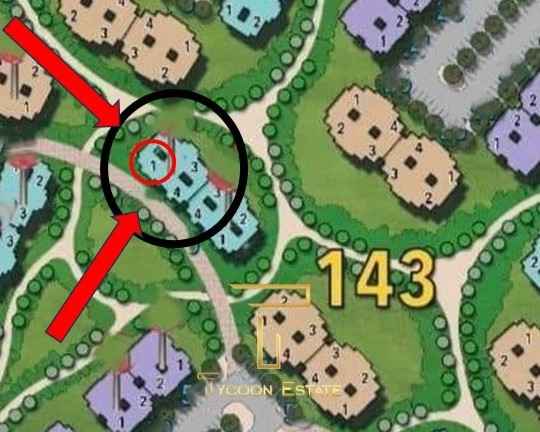 خريطة توضح موقع استوديو أرضي بحديقة للبيع بمدينتي B14.