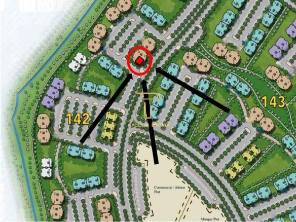 خريطة توضح موقع شقة 136م بحديقة 64م للبيع في مدينتي B14 على شارع رئيسي.