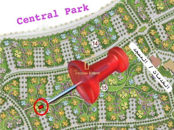 خريطة توضح موقع شقة 182م للبيع بمدينة نور استلام 2026 بجوار السنترال بارك والخدمات.