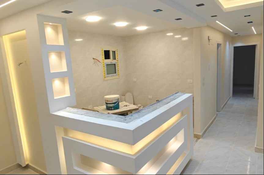 ريسبشن ومطبخ أمريكي في شقة للبيع بالتقسيط بمدينتي 113م.