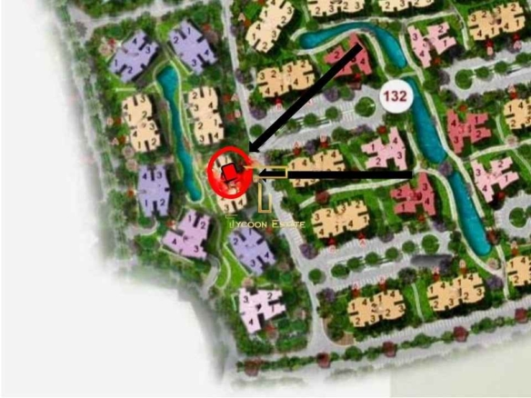 خريطة توضح موقع شقة للبيع في بريفادو مدينتي بدون أوفر بجوار النادي.