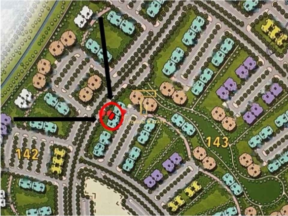 خريطة توضح موقع شقة 116م بحري للبيع في B14 مدينتي بمجموعة 143.