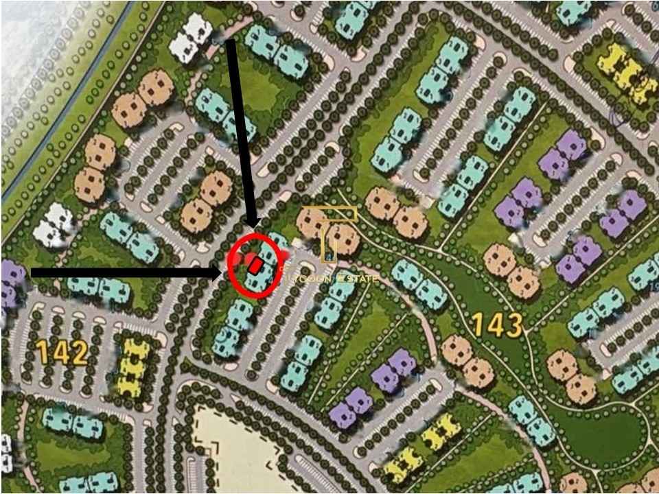 خريطة توضح موقع شقة 116م بحري للبيع في B14 مدينتي بمجموعة 143.