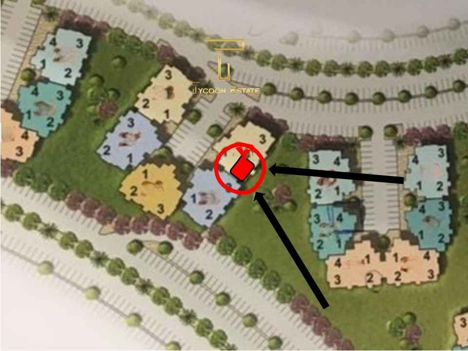 صورة توضح موقع شقة 125م في مدينتي B8، بحجز 2022 وخطوات من النادي.