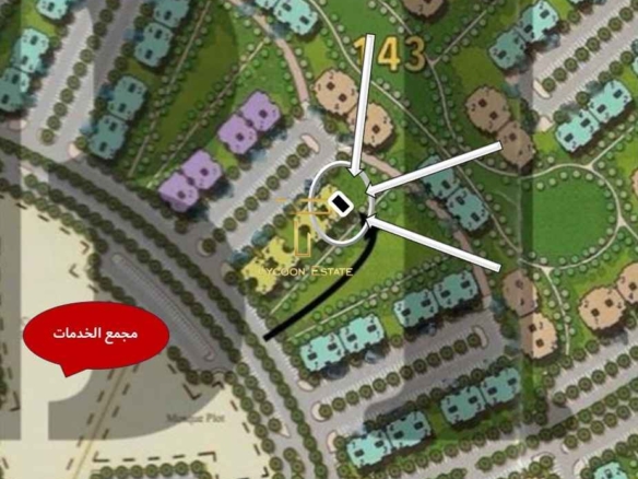 خريطة توضح موقع شقة 79م للبيع بمدينتي B14 أمام الخدمات والمسجد.