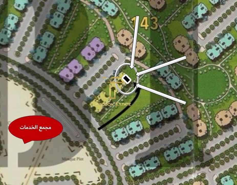 خريطة توضح موقع شقة 79م للبيع بمدينتي B14 أمام الخدمات والمسجد.