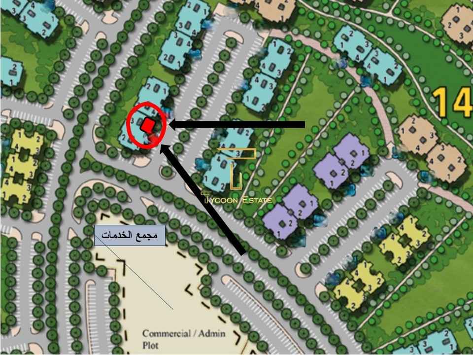 خريطة توضح موقع شقة للبيع بالتقسيط بمدينتي 107م بجوار الخدمات.