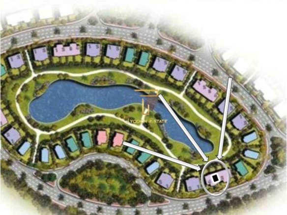 خريطة توضح موقع فيلا F3 للبيع بمدينتي على البحيرة مباشرة.