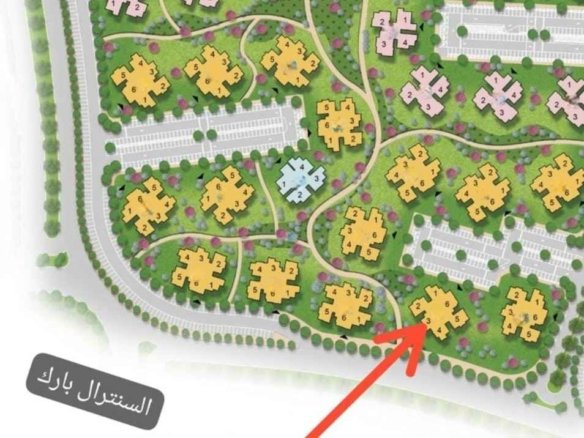 صورة توضح موقع شقة 82م في مدينة نور بأقل من سعر الشركة بمليون جنيه بالقرب من السنترال بارك.