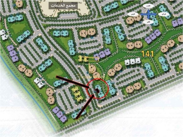 خريطة توضح موقع شقة 94م حجز 2023 للبيع في مدينتي B14، أول عمارة على الشارع الرئيسي، مقدمة من تايكون العقاري.